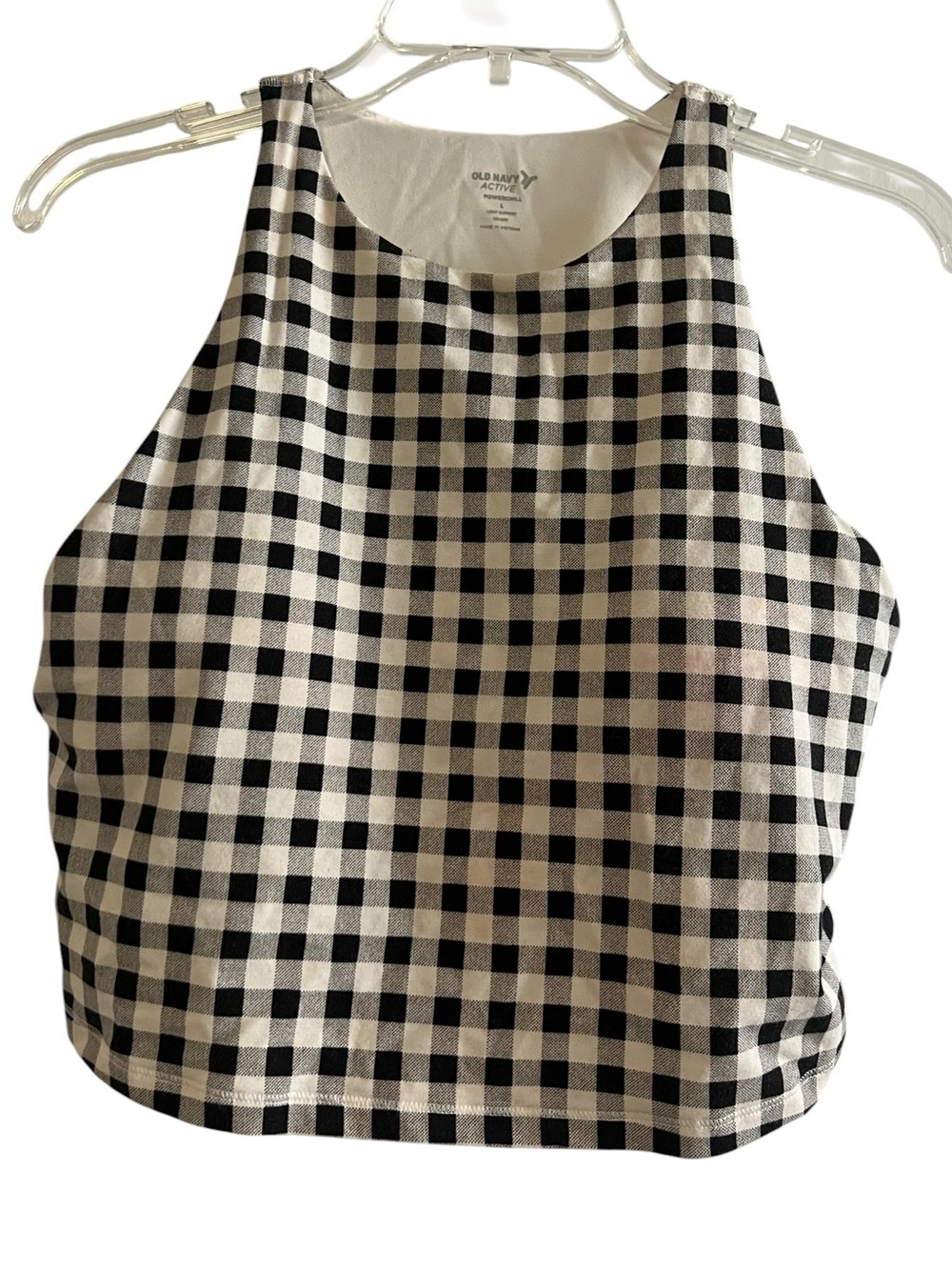 Old Navy Black and White Gingham Crop Top